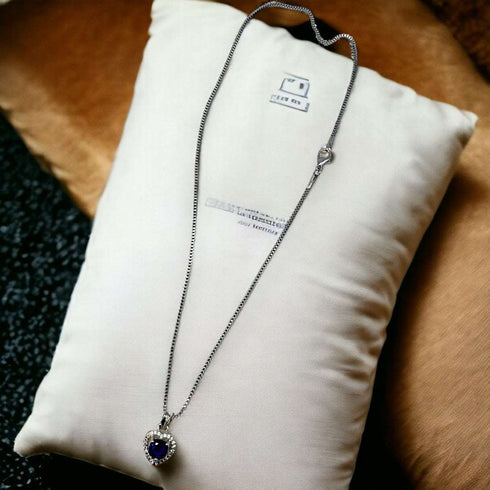 Blue Diamond Sapphire Jewelry Set - D86A - 1